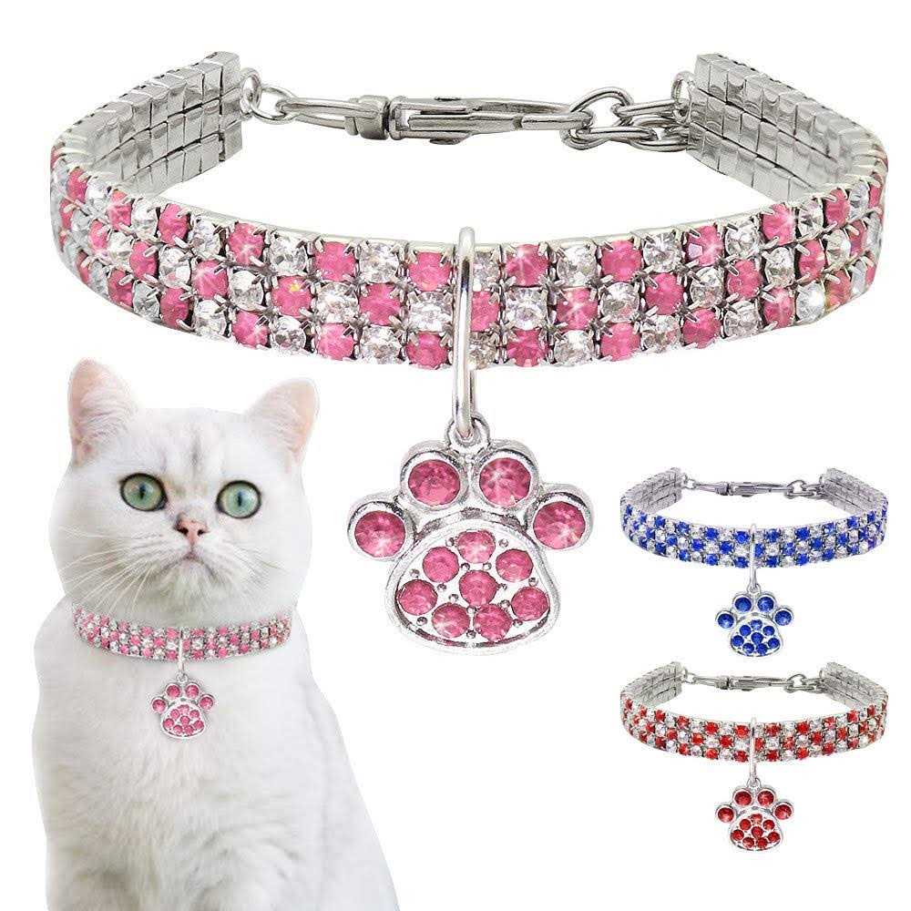 Adjustable Crystal Diamond Pet Collar R48969