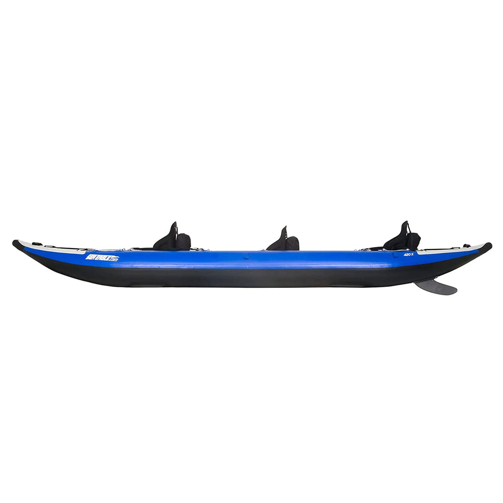 White Blue Inflatable 3 Person Kayak V720746