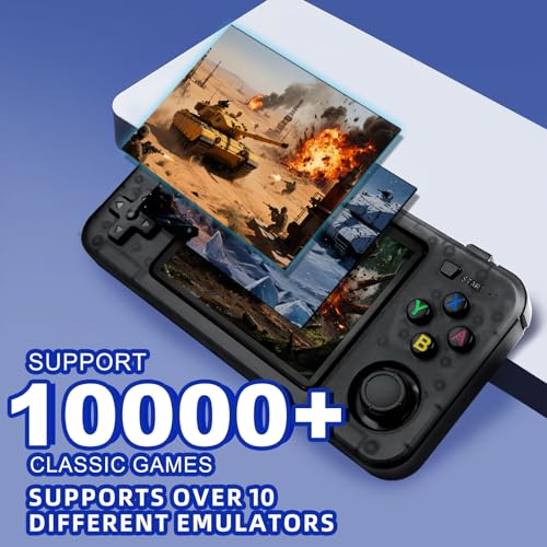 Black Retro Handheld Game Console with 3.5-inch IPS Screen H4297