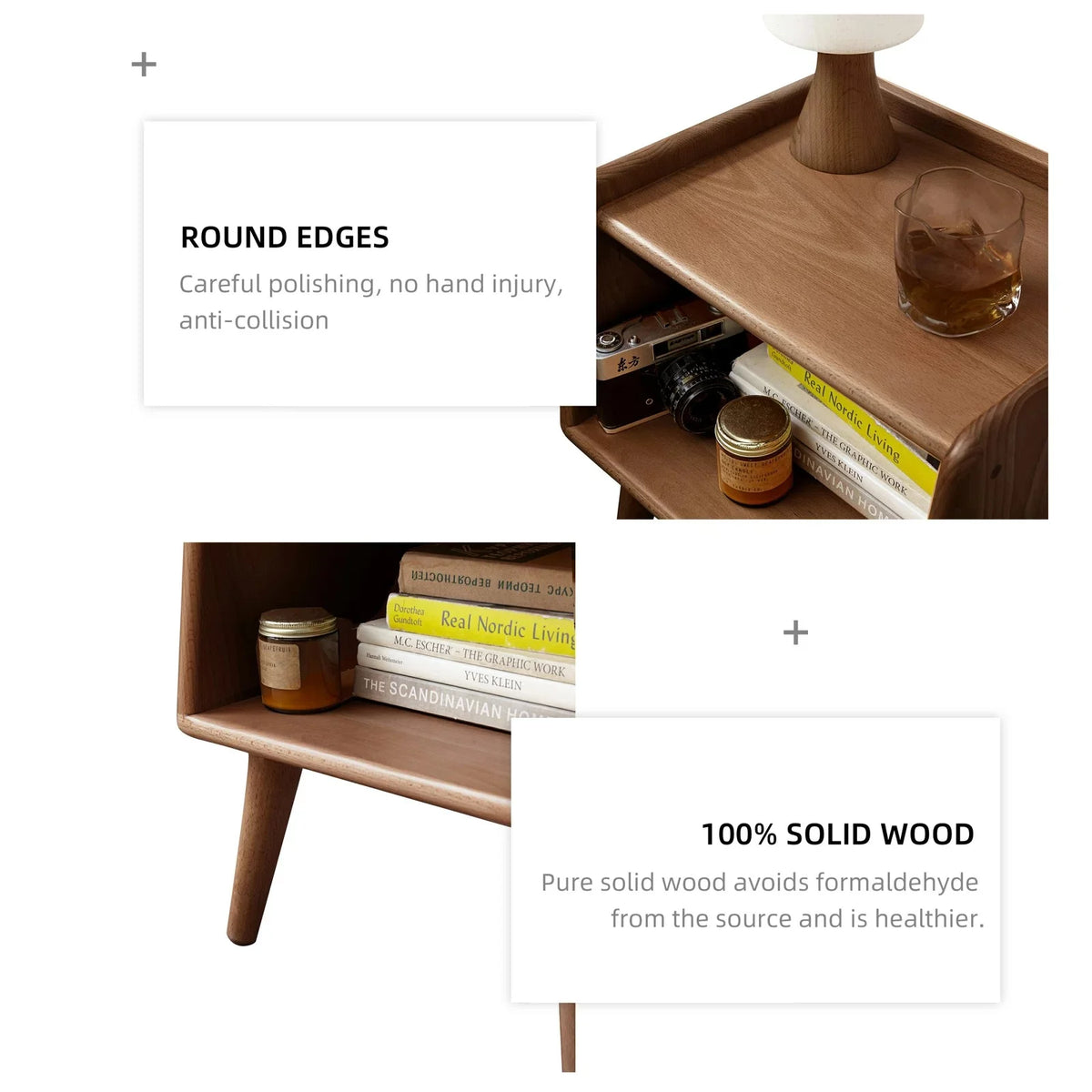 Solid Wood Nightstand F11905