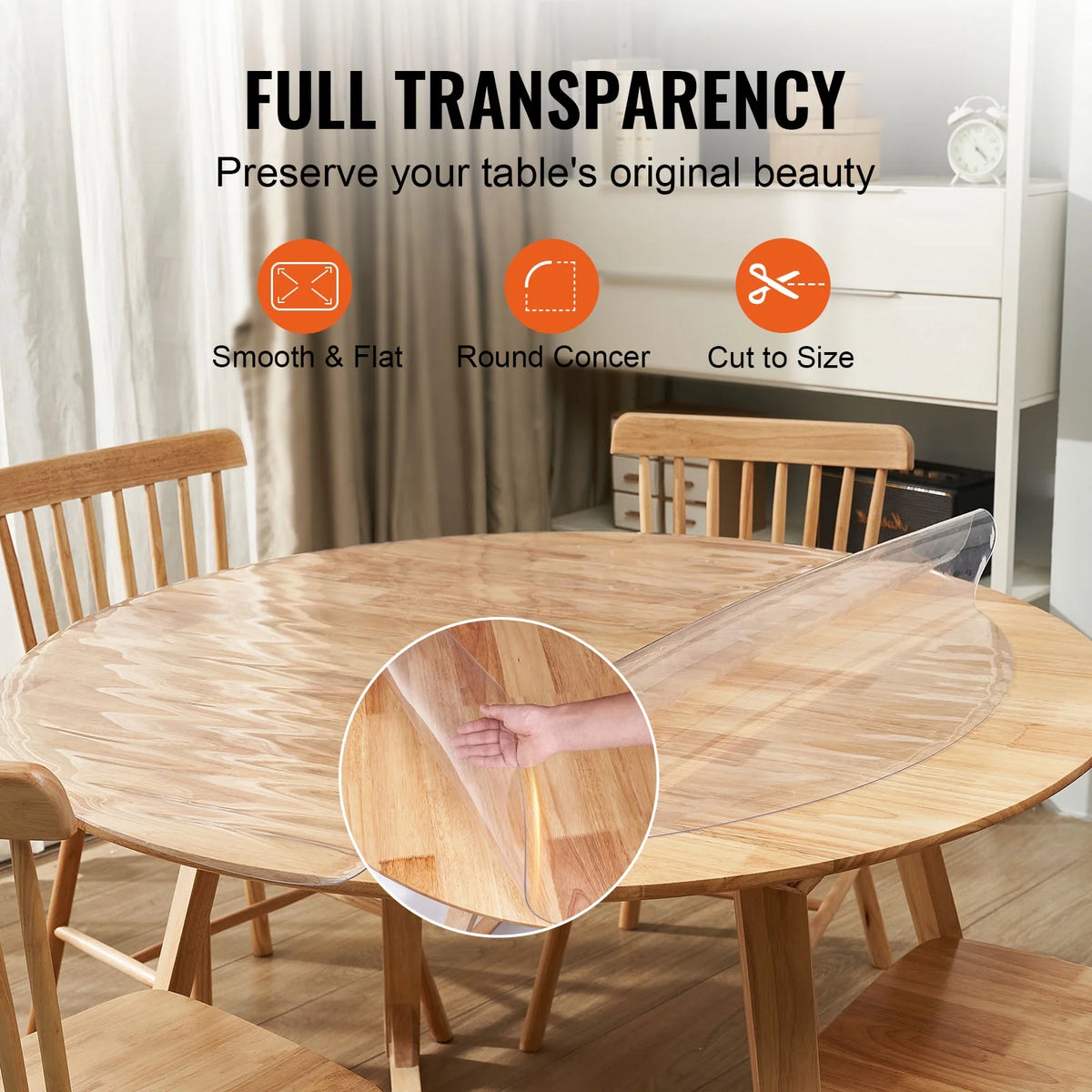 48 Inch Round Clear PVC Table Protector P8578