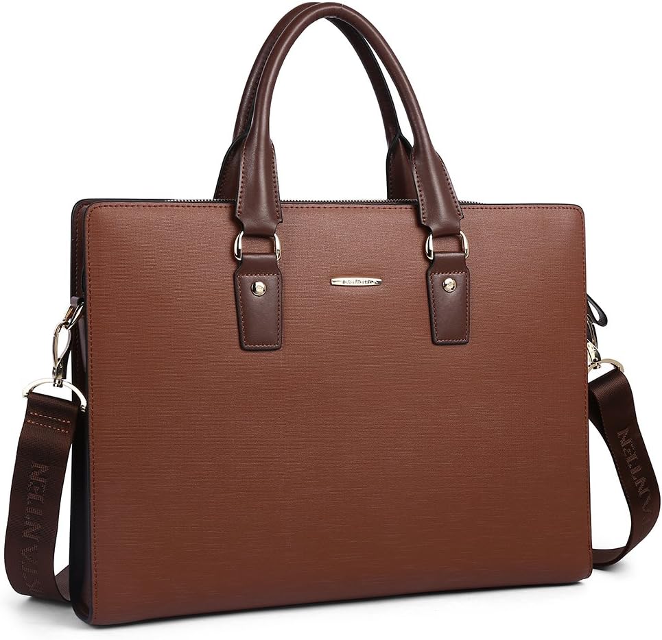 Leather Laptop Briefcase Shoulder Bag P75779