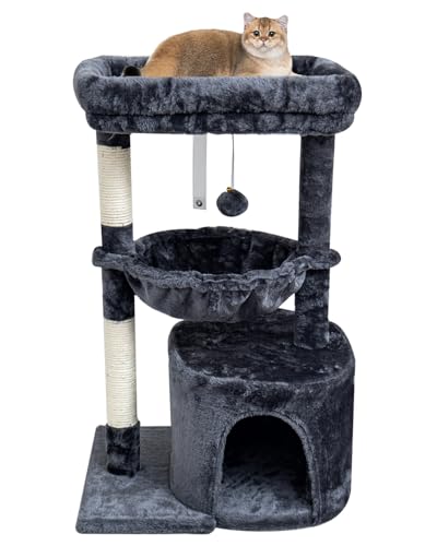 Small Cat Tree with Scratching Post and Cradle Z864037