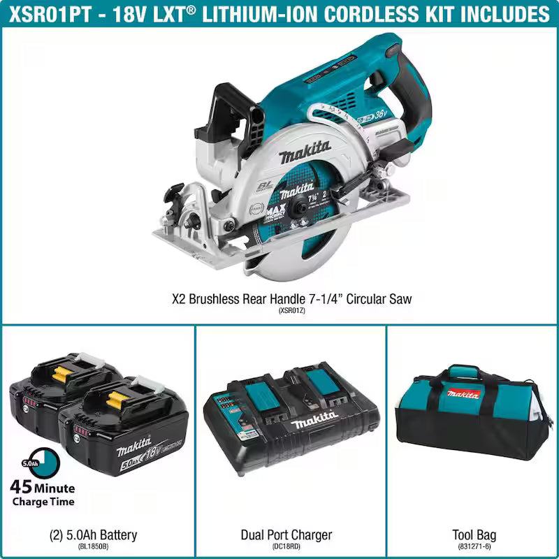 18V X2 5.0Ah Lithium-Ion Brushless Cordless 7-1/4 in. Circular Saw Kit Y232822