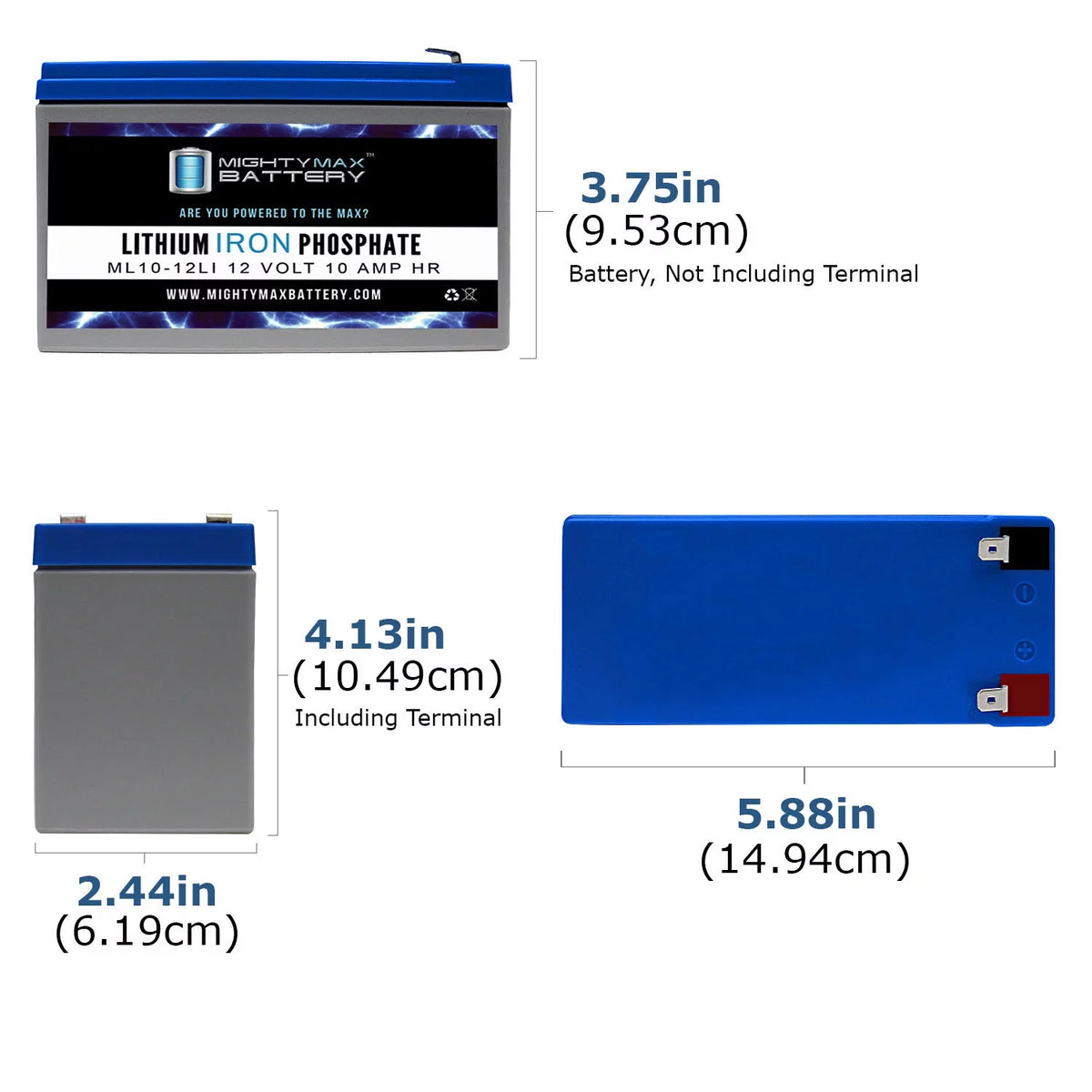 12V 10AH Lithium Replacement Battery 3 Pack Y605175