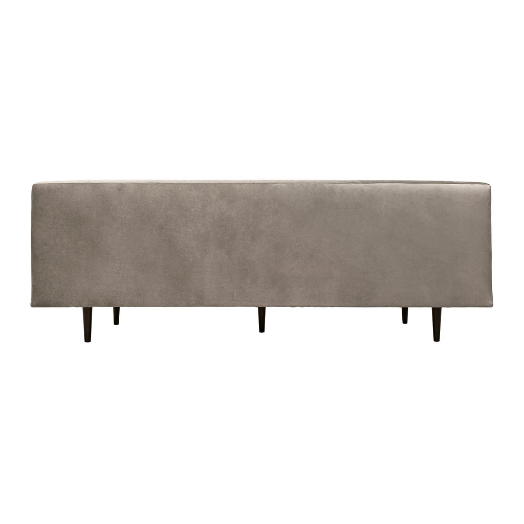 Fossil Gray Velvet Sofa with Black Wood Legs M8336