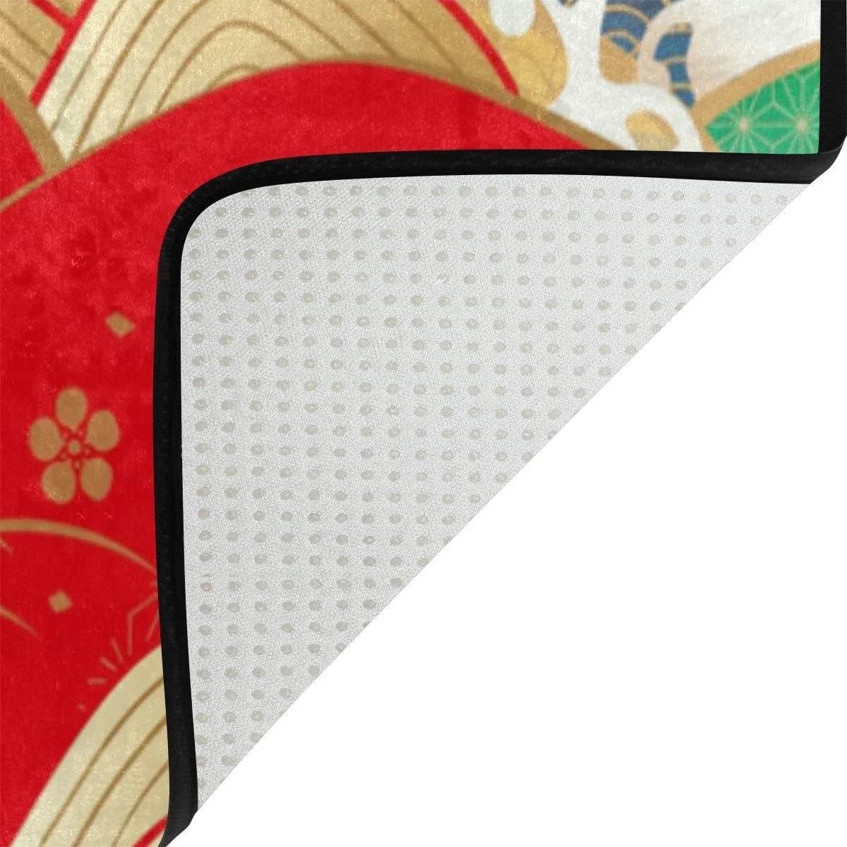 Japanese Crane Bird Area Rug 5'3"x4' U73010