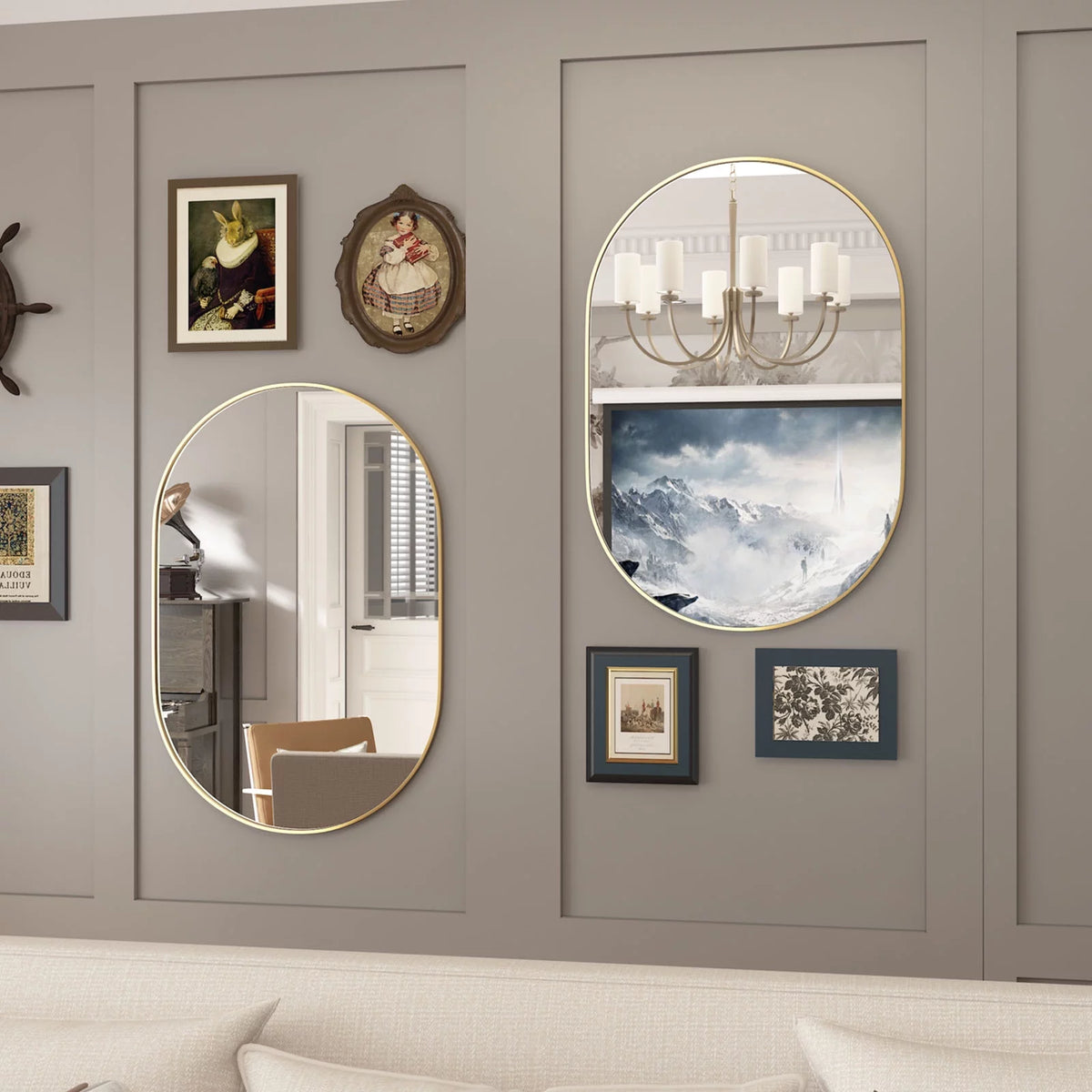 2 Pieces Oval Mirror B155898