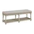 53-inch Tufted Bench with Floor Shelf O477943