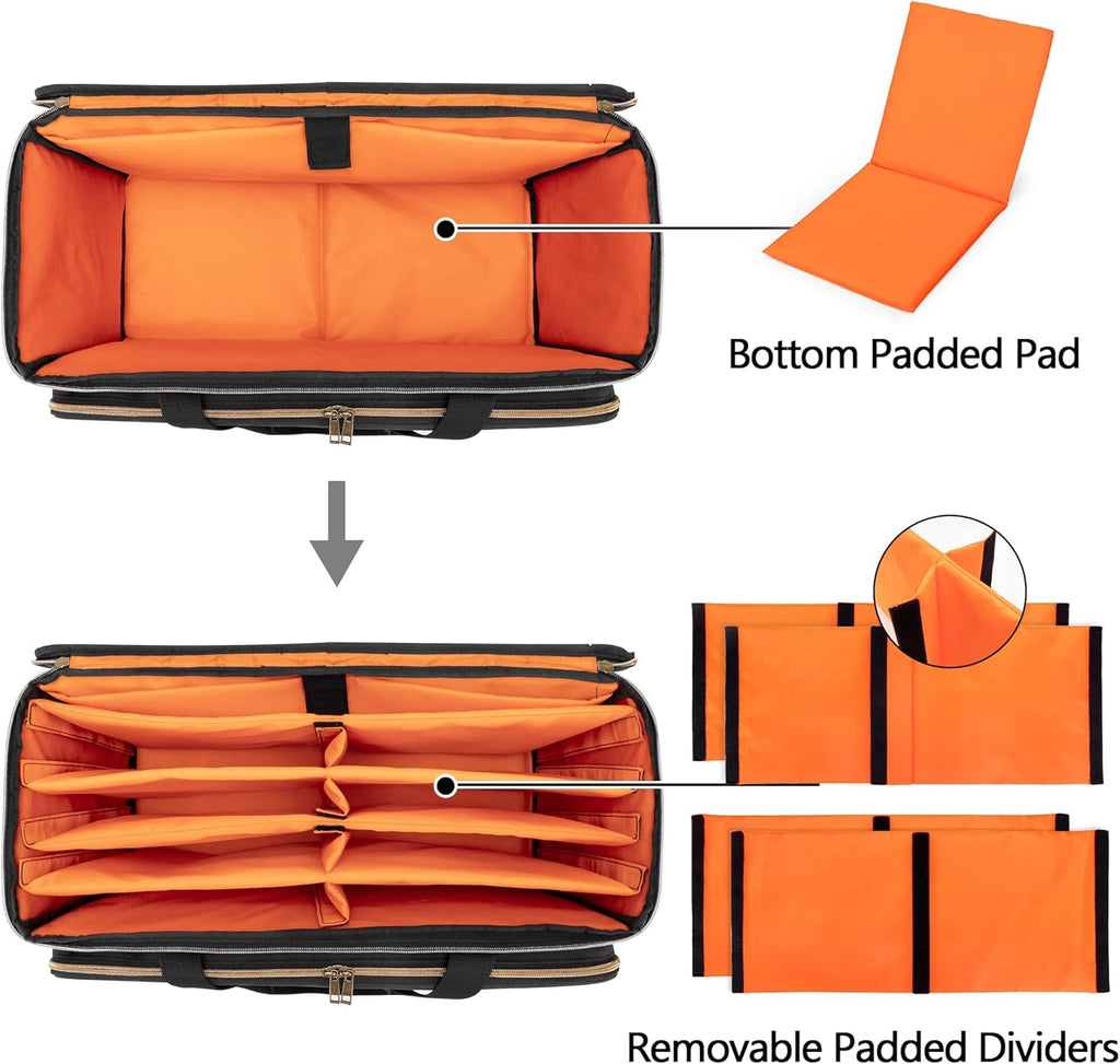 Large Travel DJ Cable File Bag with Detachable Divider and Padded Compartment M69026