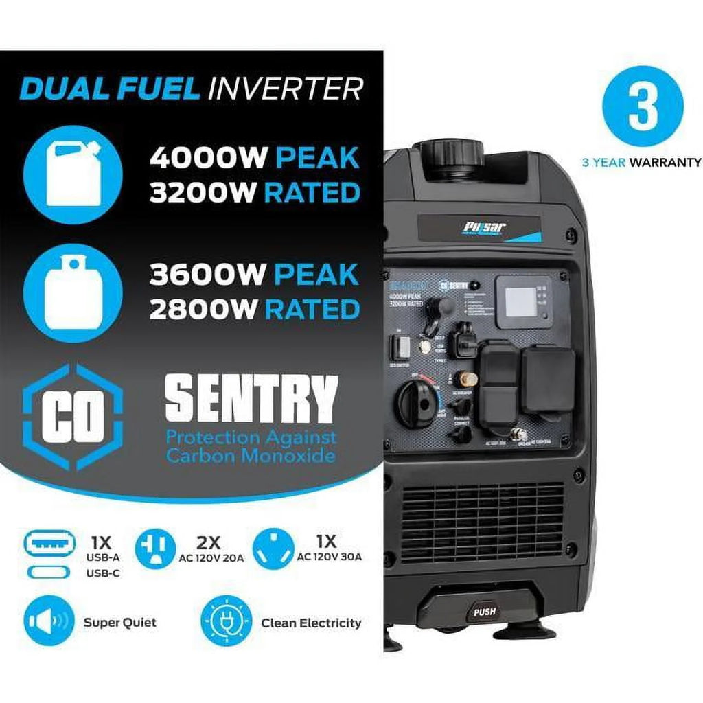 Dual Fuel 4000W Inverter Generator T748572