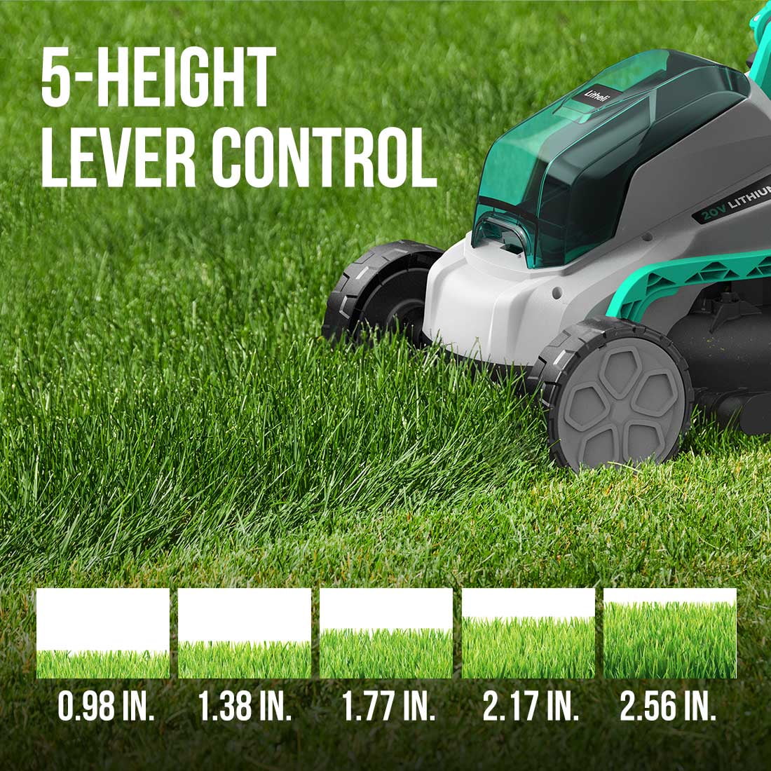 20V 13 Cordless Lawn Mower 16.34 in Brushless Motor 4.0Ah Battery & Charger J60173