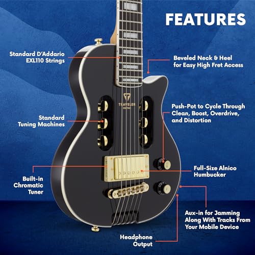 Gloss Black Electric Guitar with Headphone Amp S11160