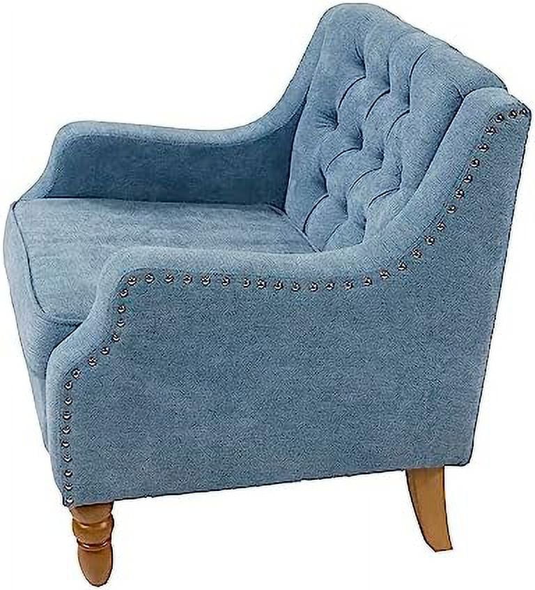Linen Upholstered Button Tufted Accent Chair D945