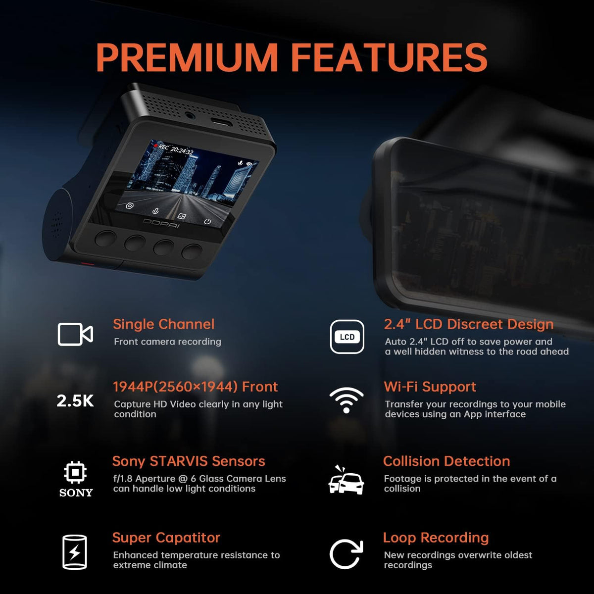 Car Dash Cam with Rear Cam B35164