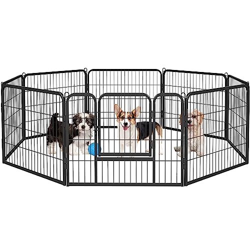 24-Inch 6 Panel Black Pet Playpen O154