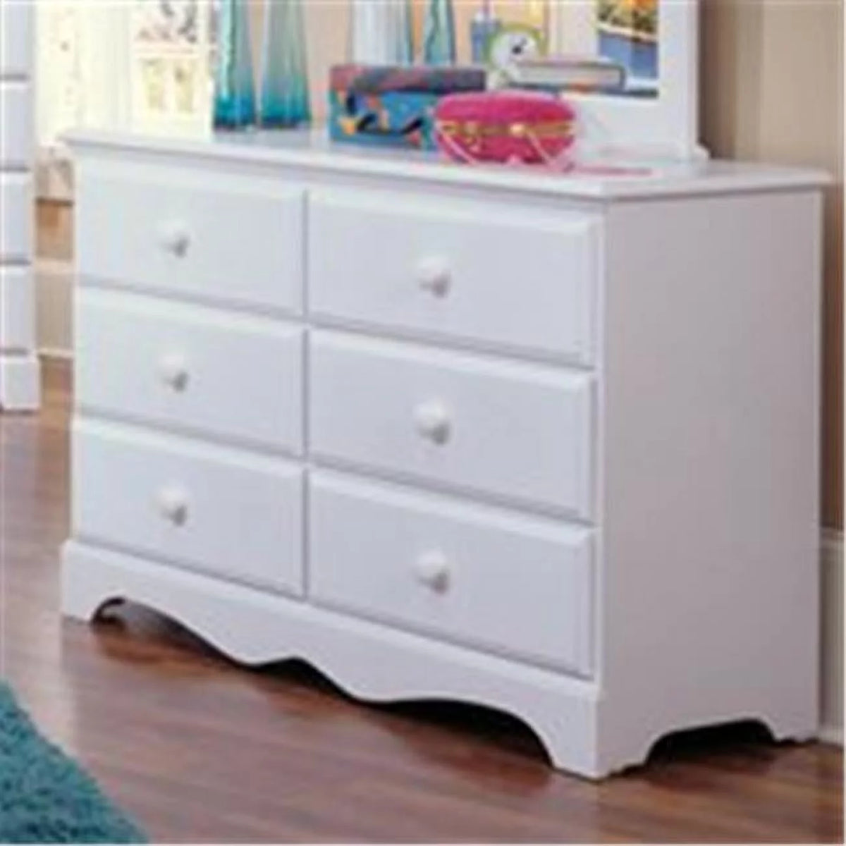 White Double Dresser D758