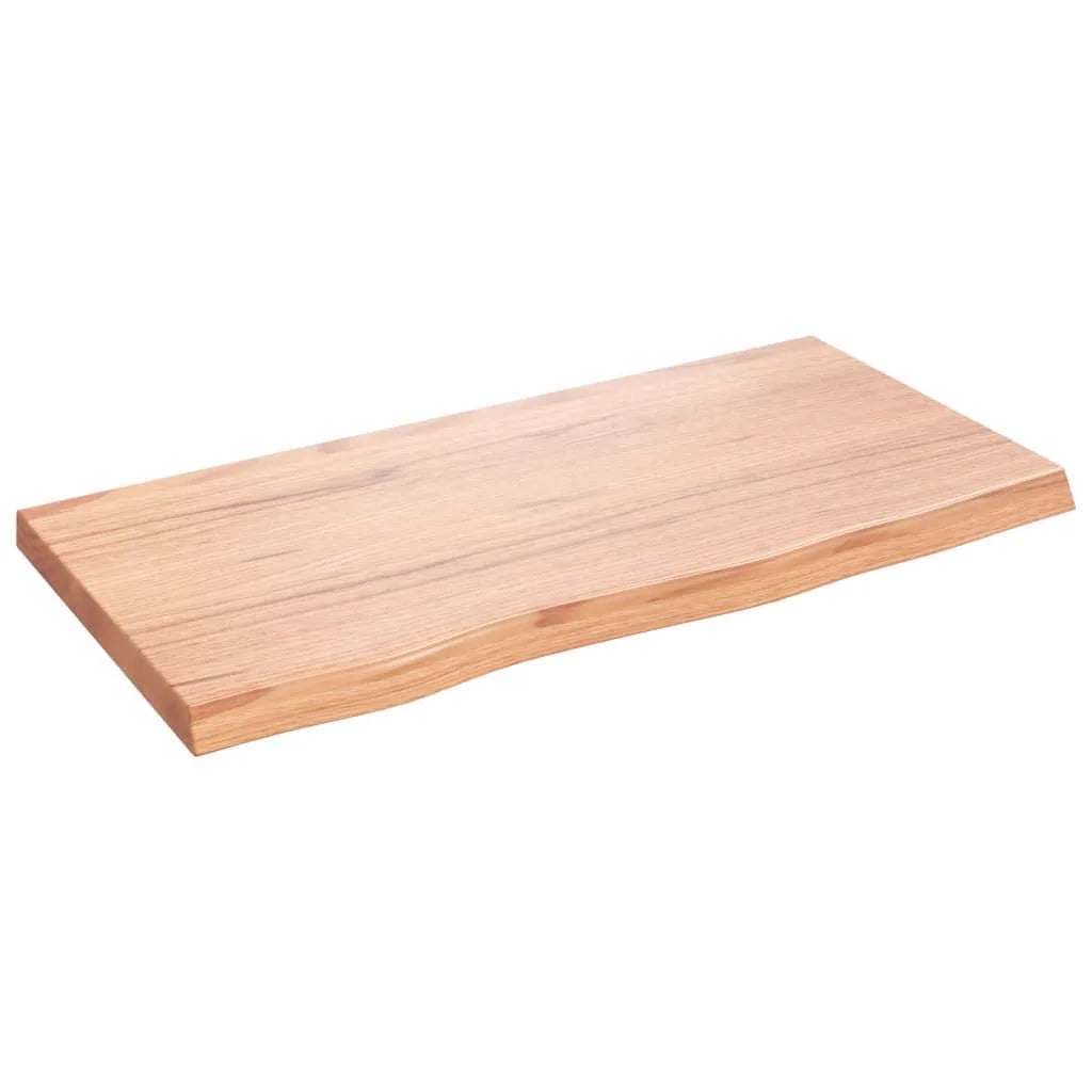 Light Brown Solid Oak Wood Wall Shelf 31.5x15.7x1.6 O2265