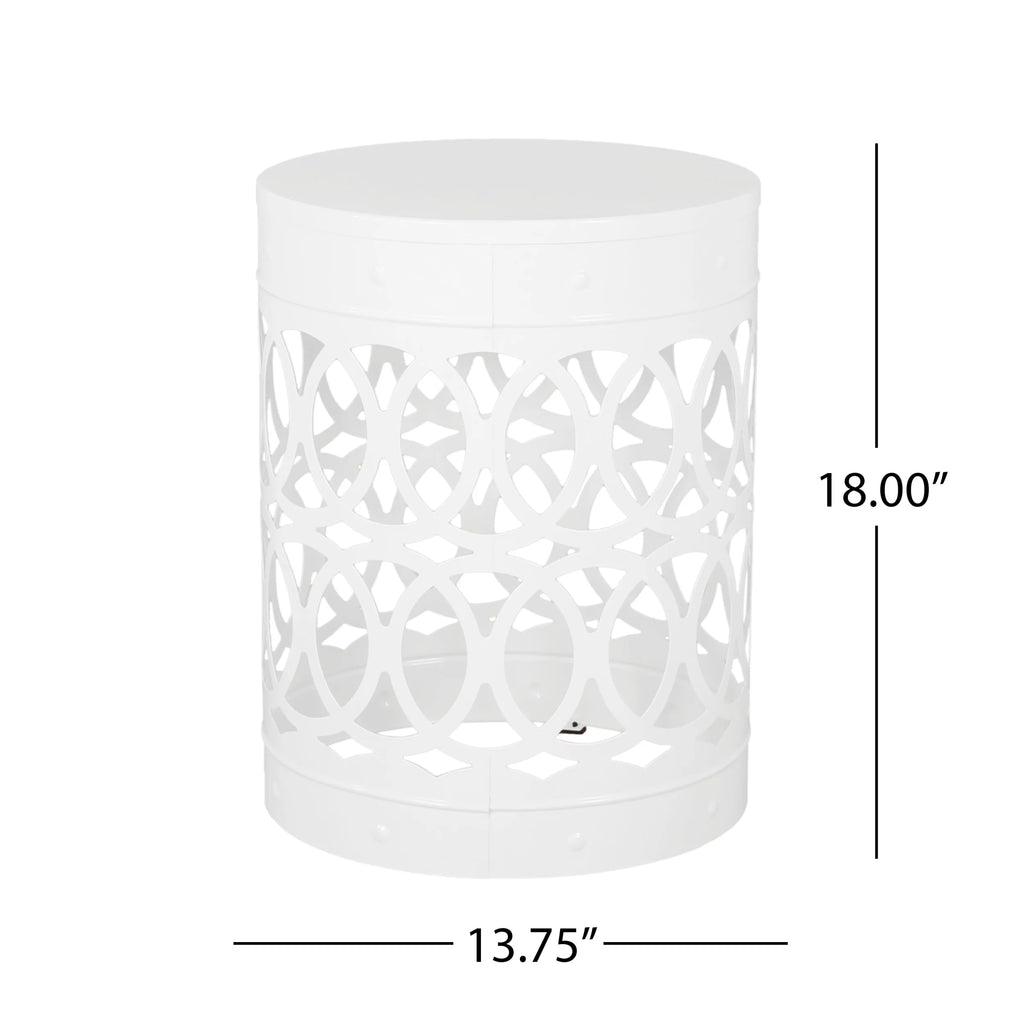 White Metal Outdoor Side Table C708269