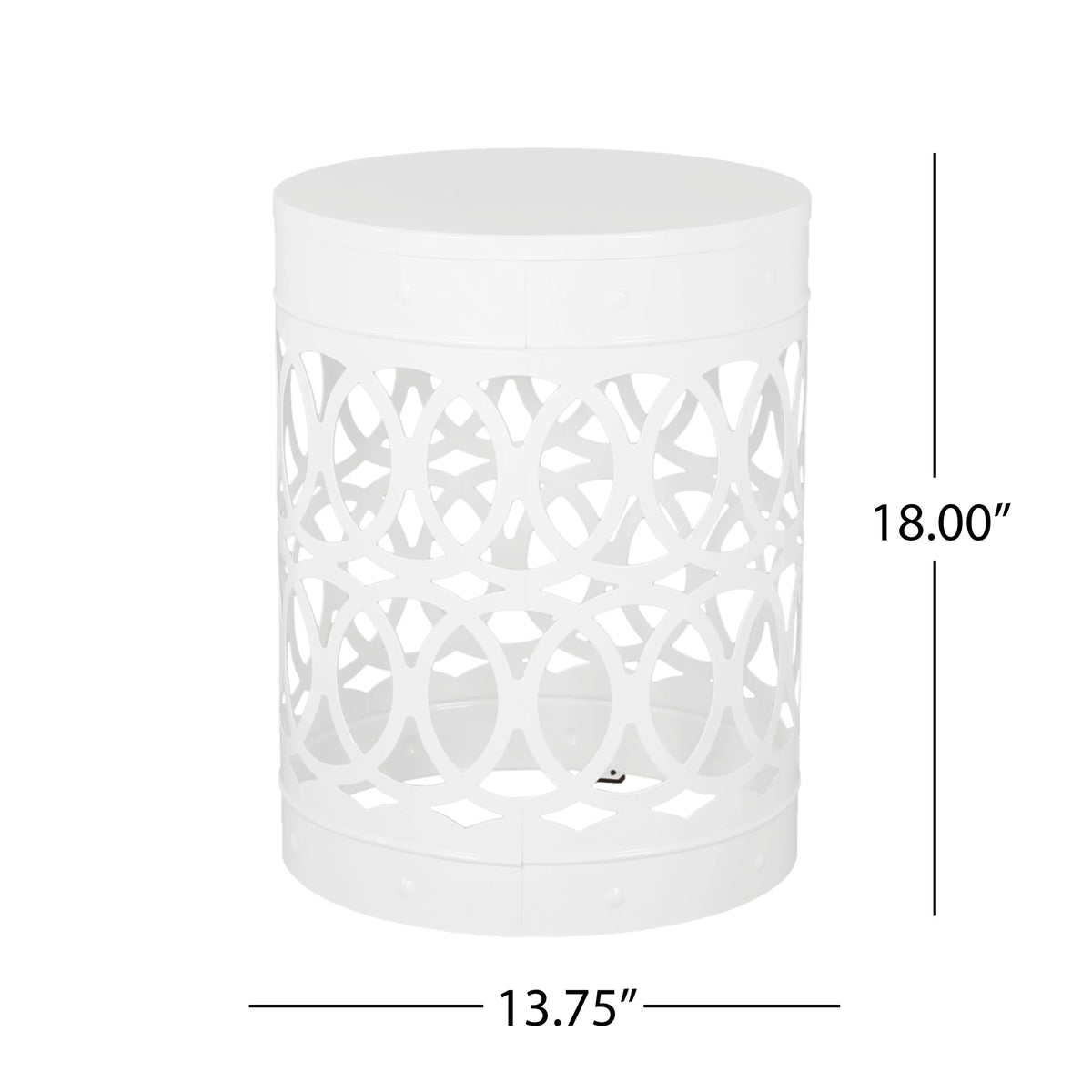 White Metal Outdoor Side Table C708269