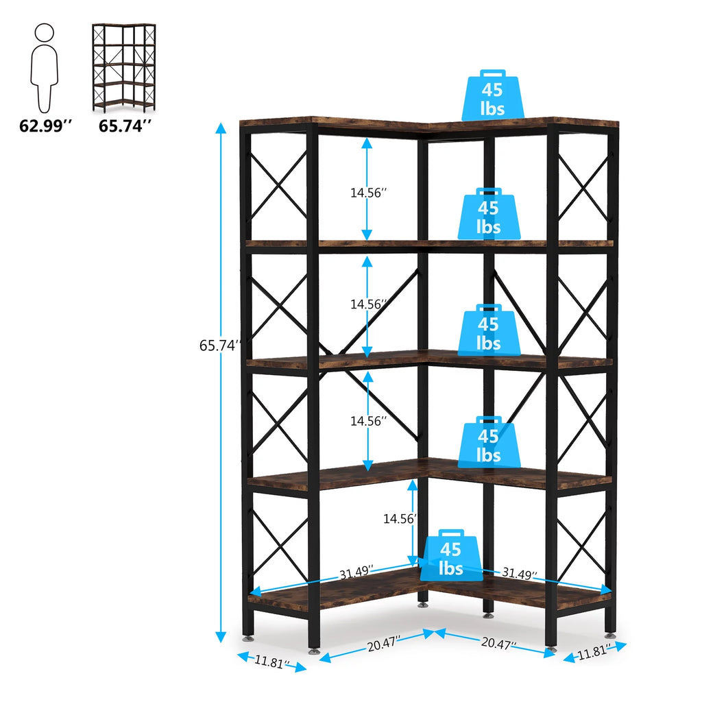 5-Tier Corner Bookshelf C858