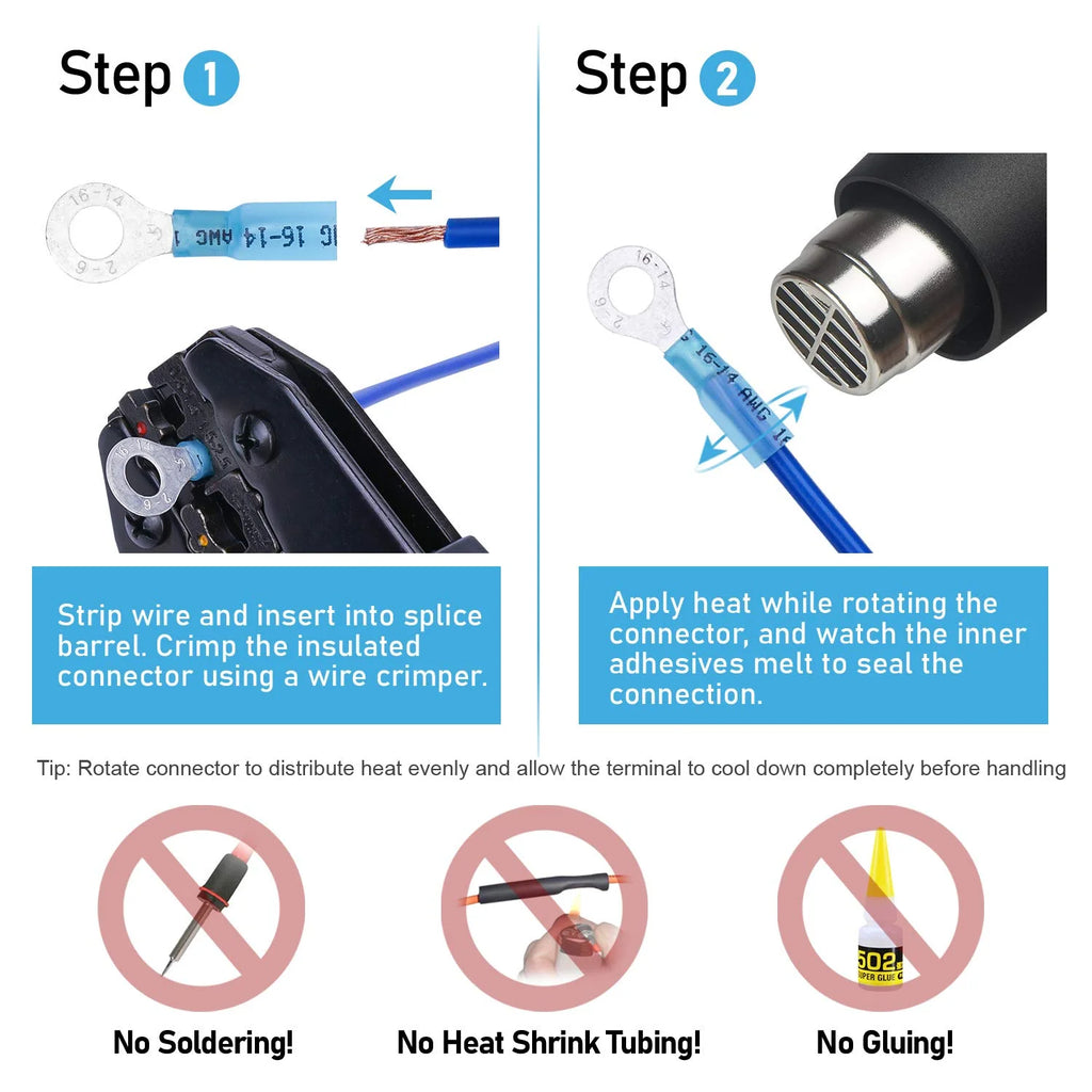 250Pcs Waterproof Heat Shrink Wire Connectors W897955