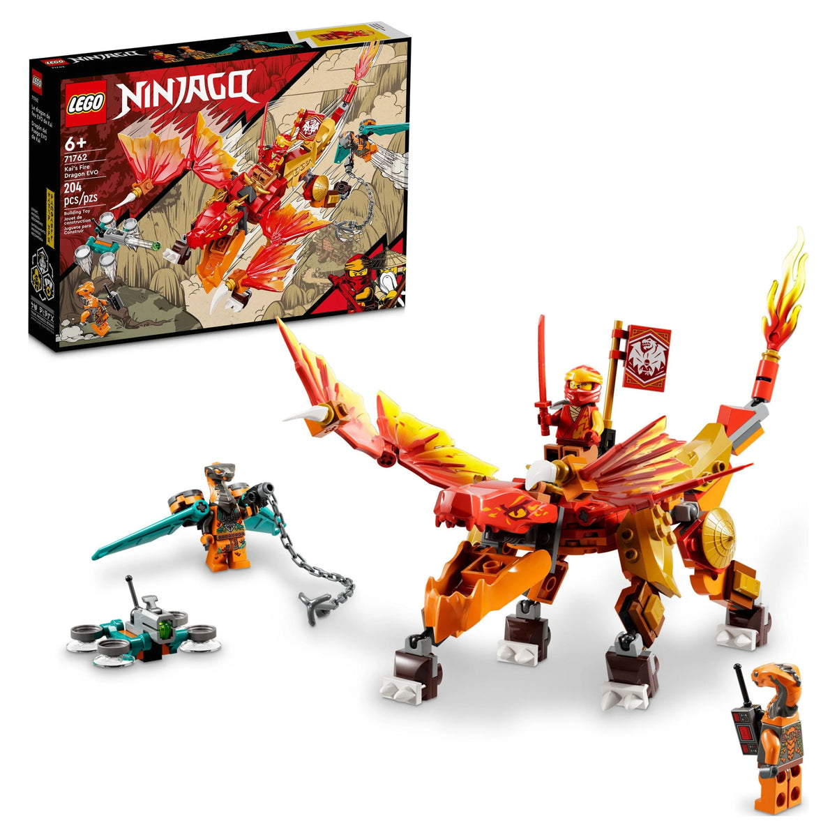 Fire Dragon Toy with Snake Warrior Figures and Minifigure G195
