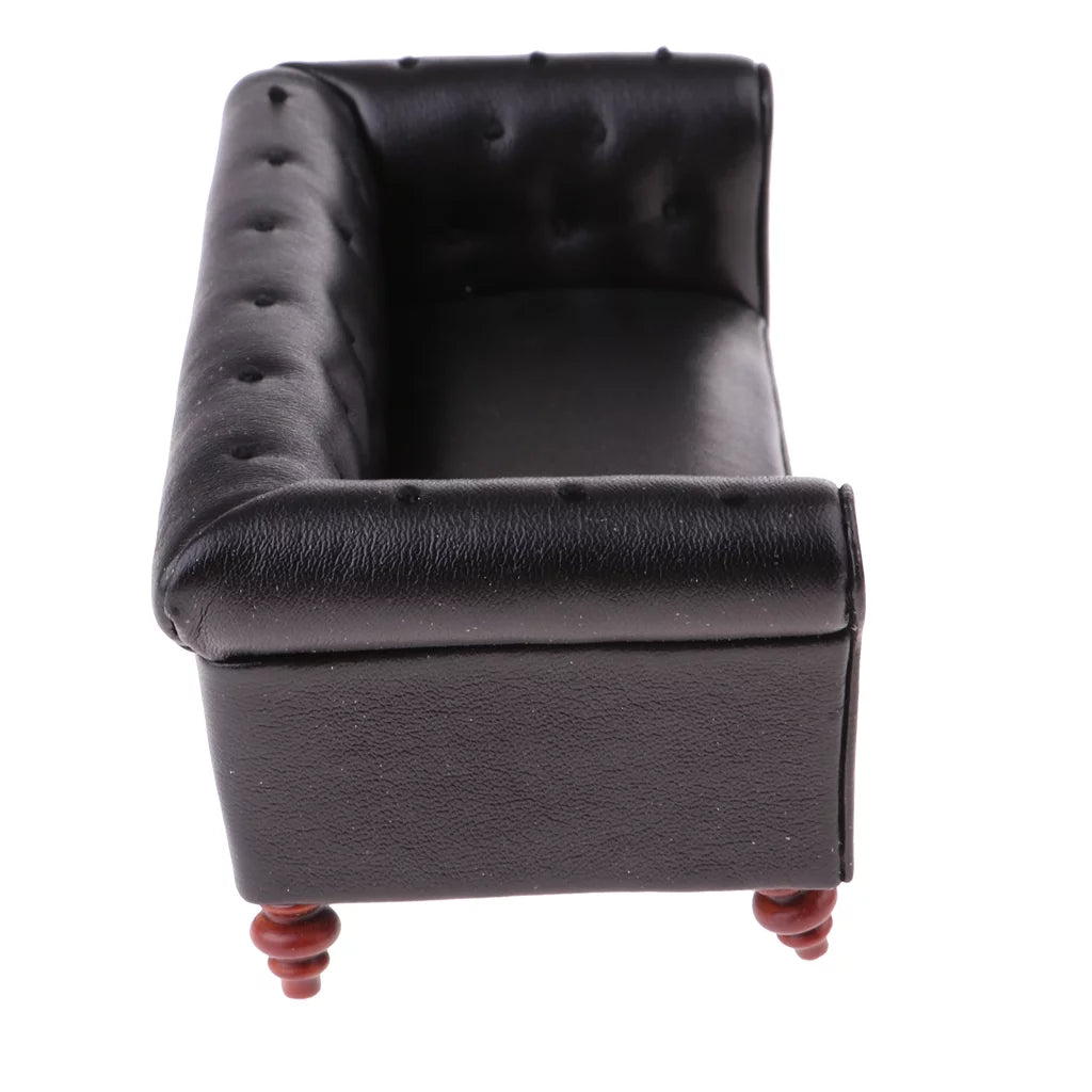 Black Leather Sofa U56205