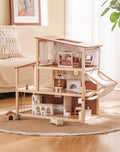 Wooden Dollhouse with 37 Pieces of Furniture & Accessories S5731