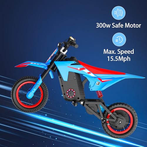 Kids Electric Dirt Bike 25KM/h Adjustable Speed Black T49844