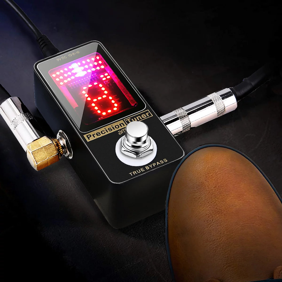 Metal Shell Tuner Pedal Led Display Precision Bypass Bass Tuner P33515