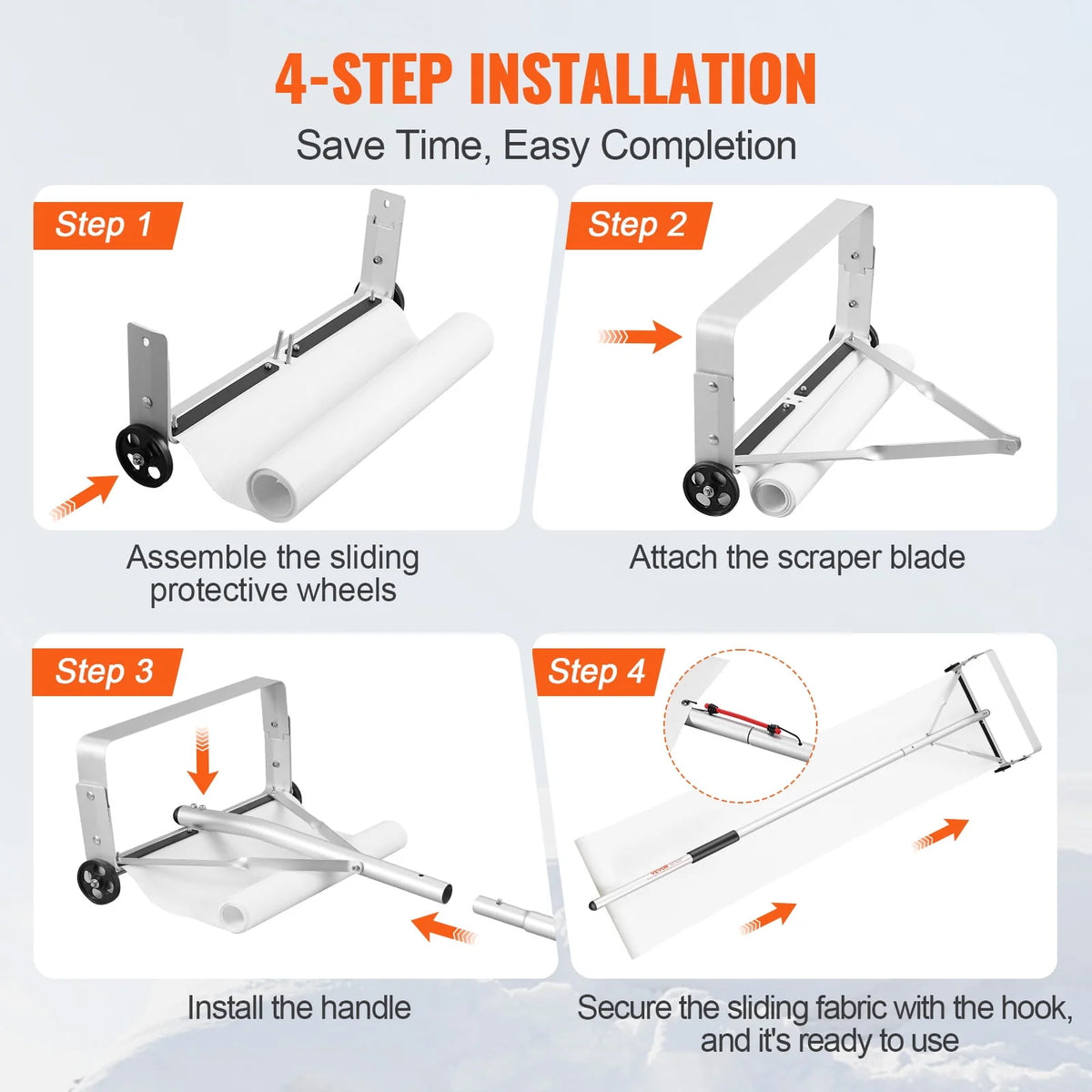 30ft Reach Aluminium Snow Roof Rake A202