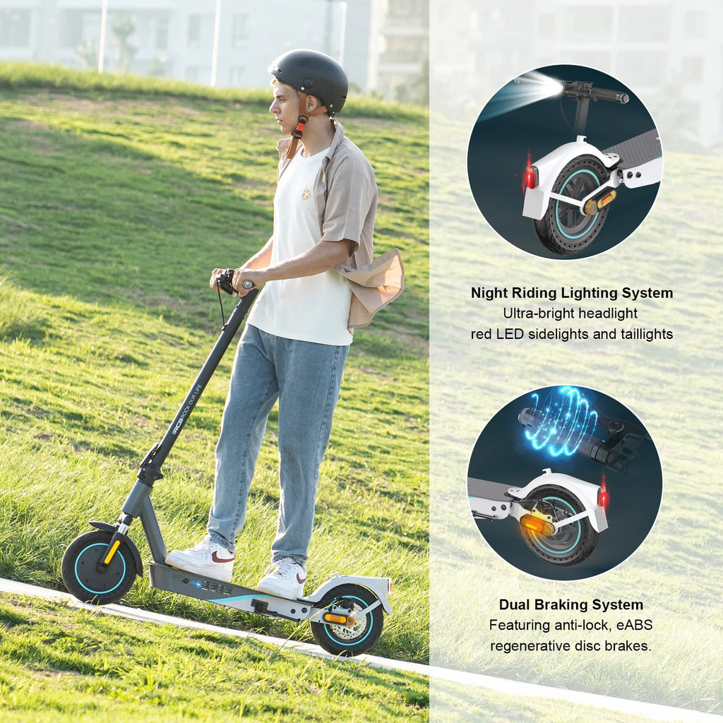 Electric Scooter with 10 Solid Tires, 500W Motor, Folding, Gray L971294