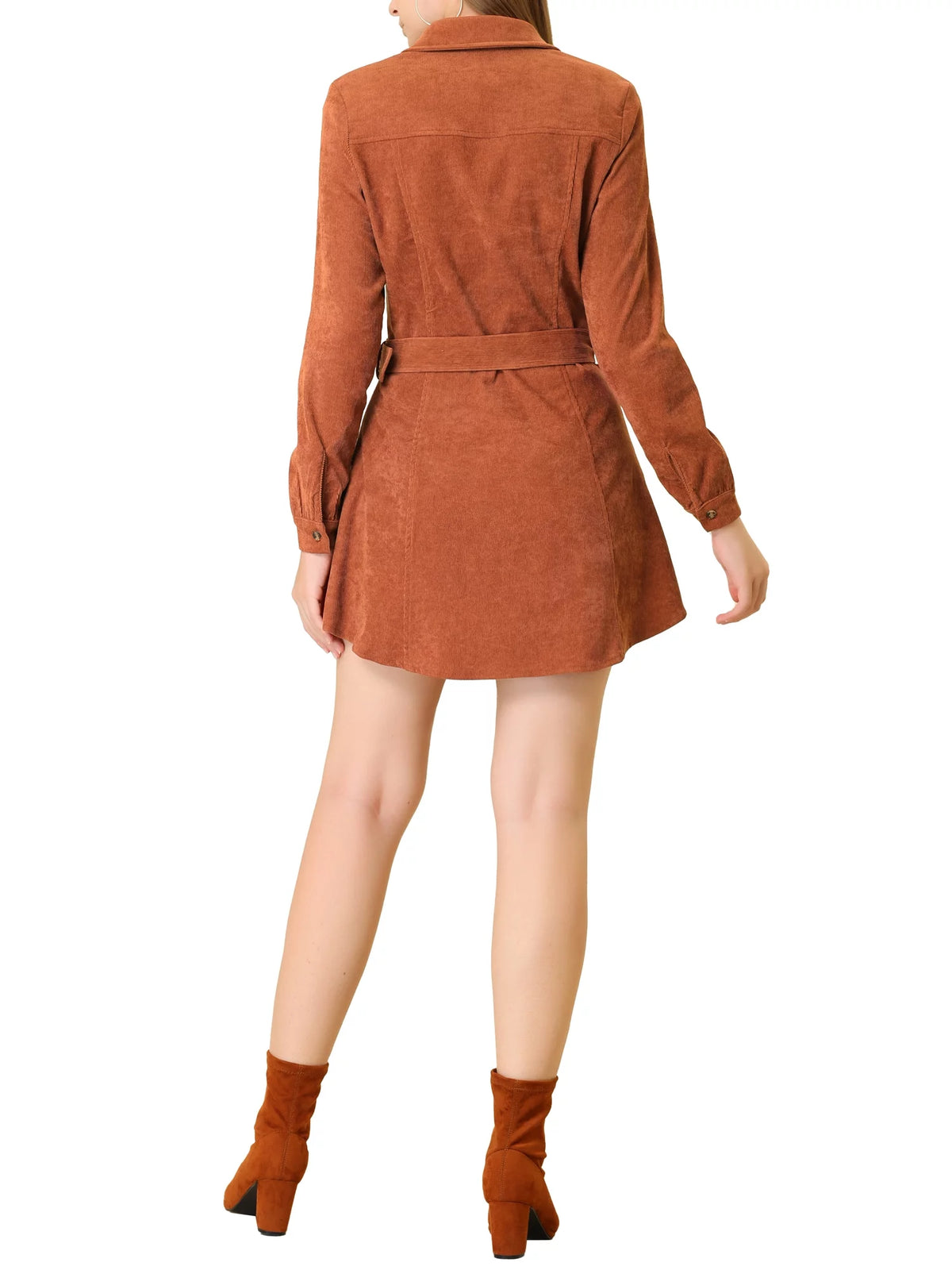 Corduroy Button Down Shirt Dress G15530