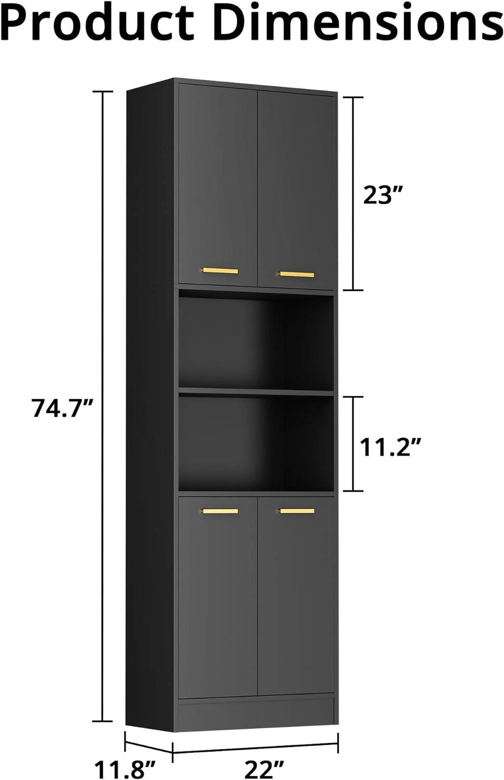 Black Wood Pantry Cabinets K738571
