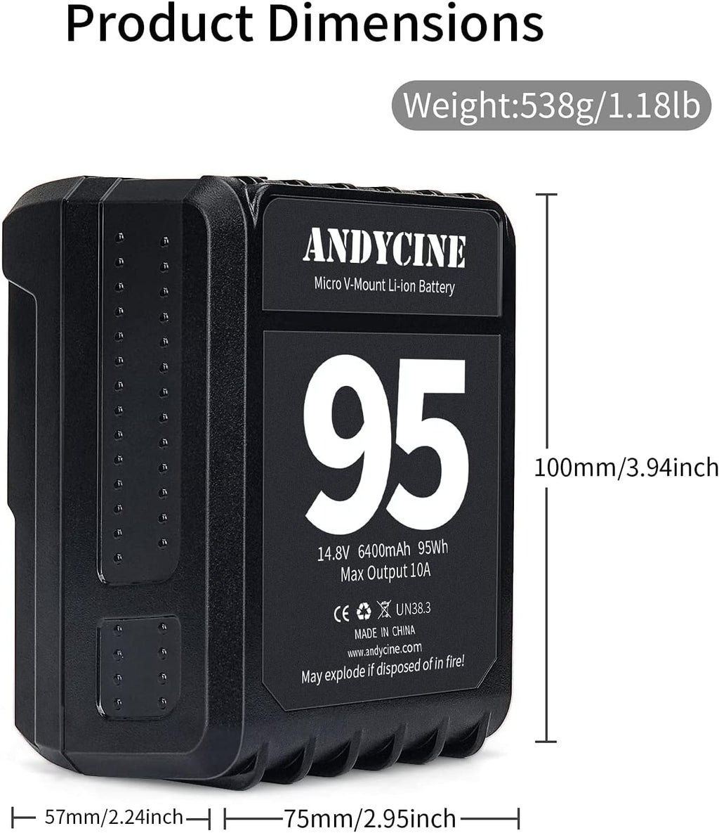 Mini V-Mount Battery 95Wh 10A Dual D-Tap USB-A Output Z265