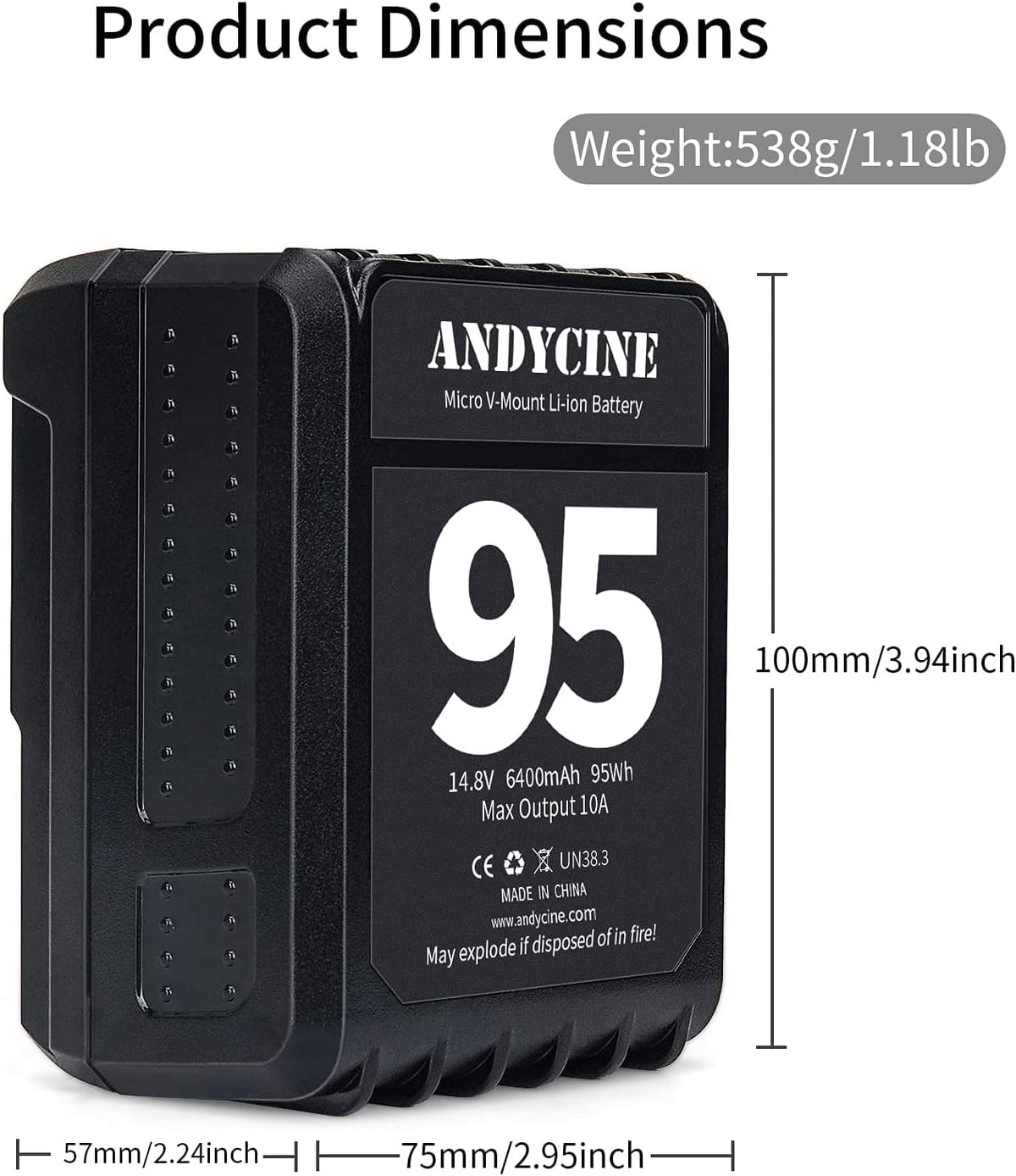 Mini V-Mount Battery 95Wh 10A Dual D-Tap USB-A Output Z265