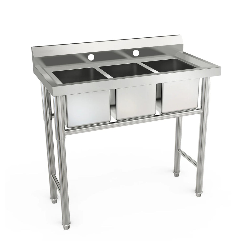 39" 3 Compartment Stainless Steel Sink J151626