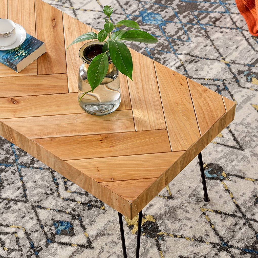 V Line Pattern Hairpin Legs Coffee Table F22600