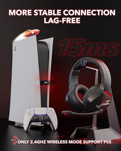 Wireless Gaming Headset with Noise Canceling Mic, 50MM, Red P79514
