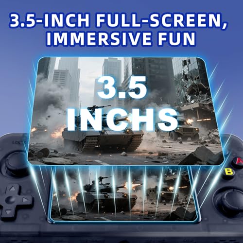 Black Retro Handheld Game Console with 3.5-inch IPS Screen H4297
