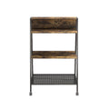Rustic Brown 3-Shelf Steel Ladder Bookcase K7567