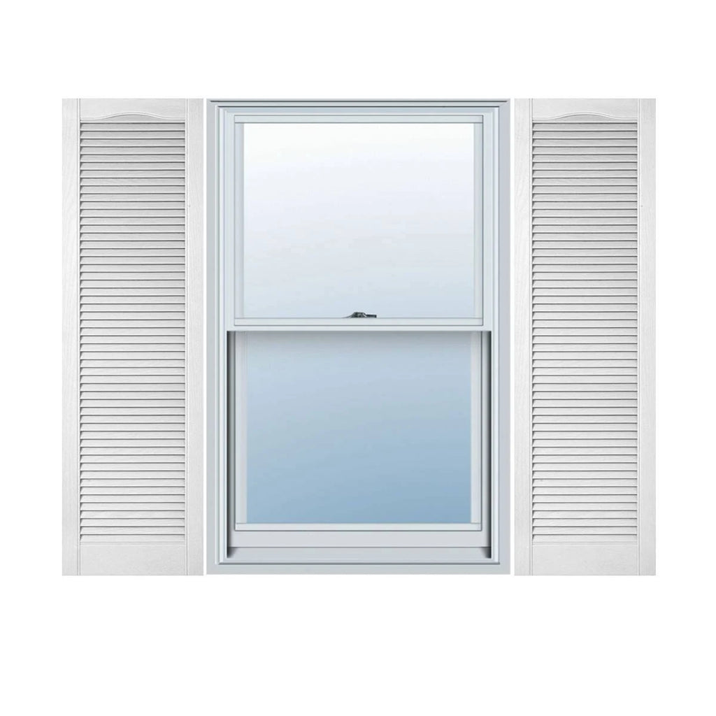 Vinyl Cathedral Top Open Louver Shutters Q868289