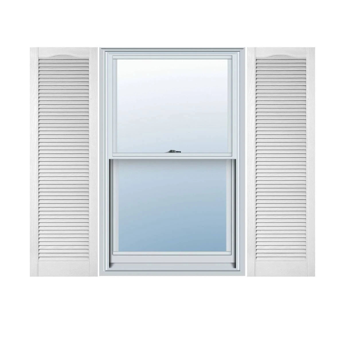 Vinyl Cathedral Top Open Louver Shutters Q868289