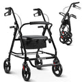Black Height Adjustable Rollator Walker with Armrest and Backrest P8540