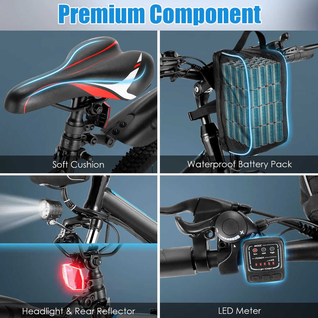 26 In. Folding Electric Bike 500W 21 Speed 48V H962