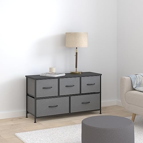 5 Fabric Drawers Dresser with Wood Top P580