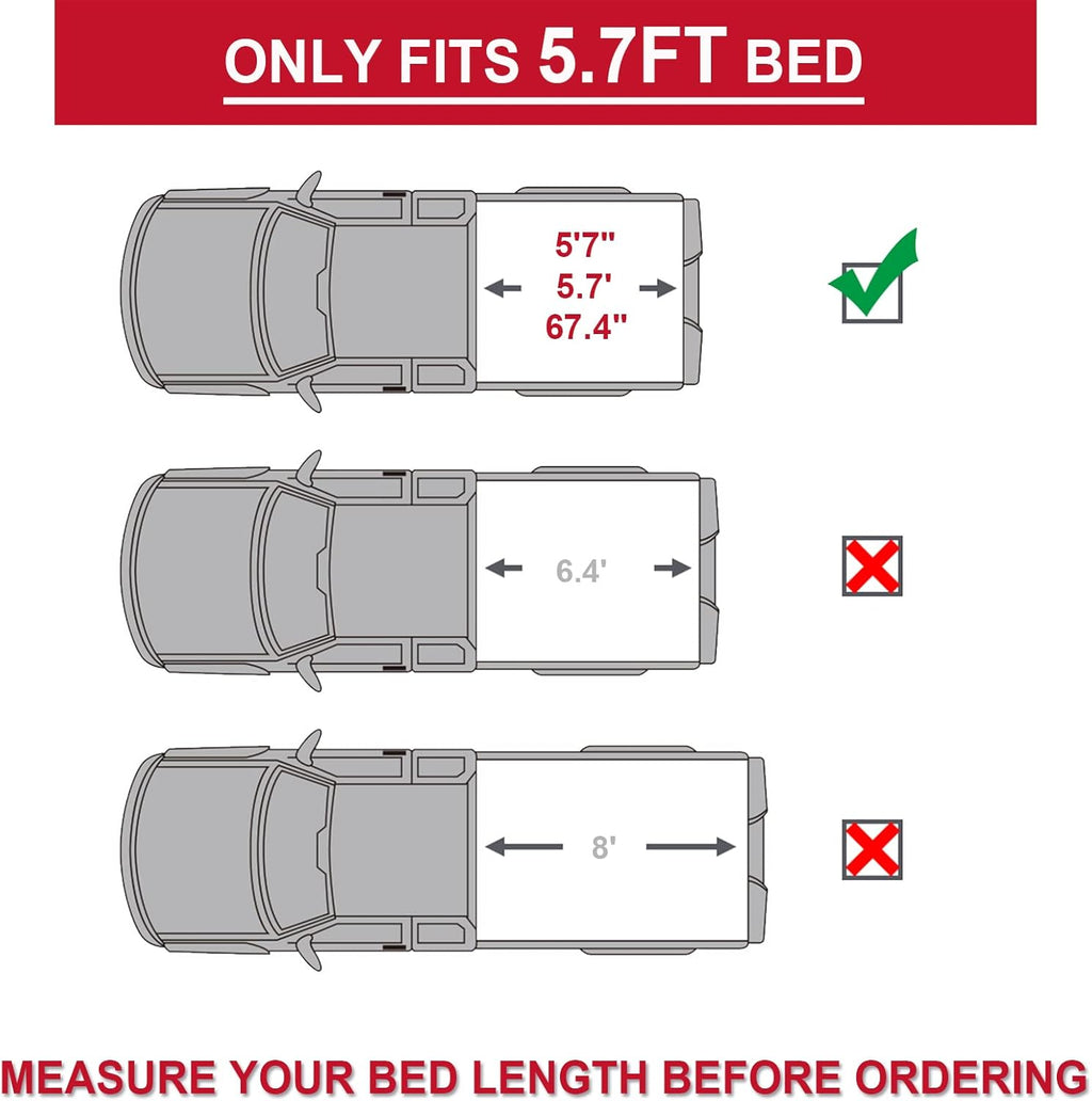 5.7ft Tri-fold Truck Bed Tonneau Cover I8782