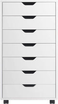 White 7-Drawer Wood Filing Cabinet C519