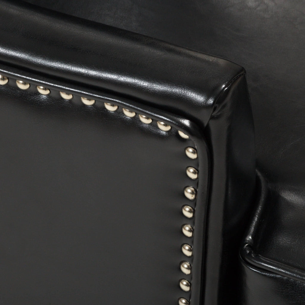 Black High Back Wing Chair J429